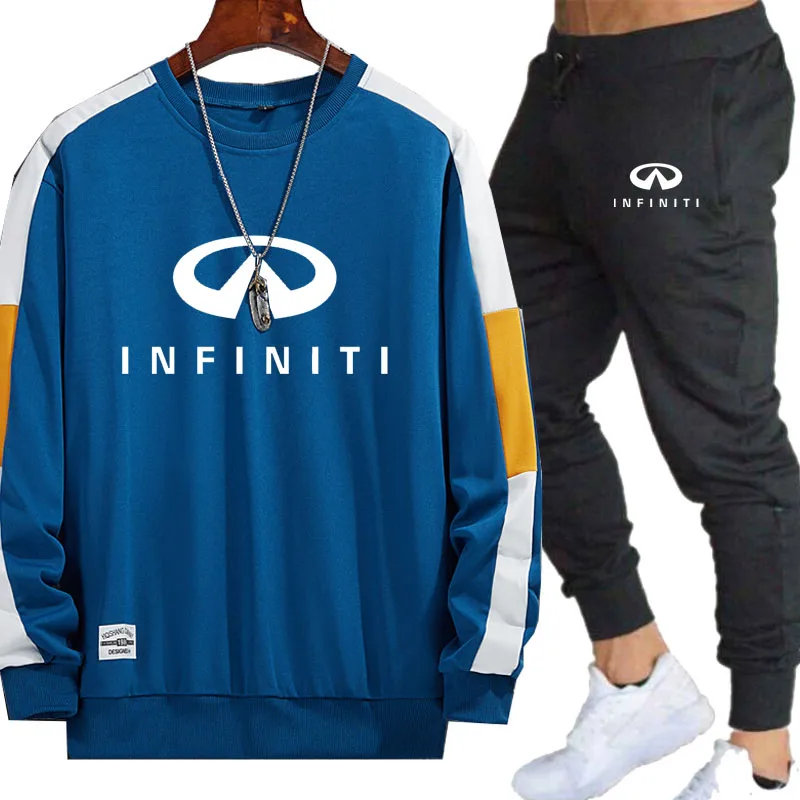 

Men's hooded sweater Infiniti Car Logo Printing Spring Autumn high quality cotton casual Men's sweatshirt+sweatpants 2-piece set