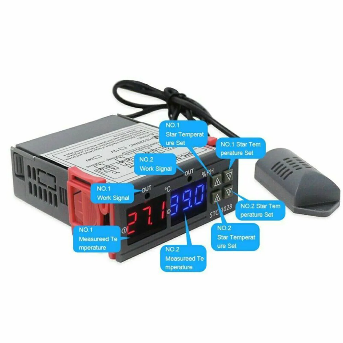 

STC-3028 Temperature Controller Digital Dual LED Thermostat 50/60Hz Home