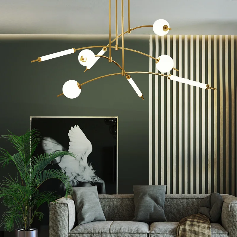 Люстра Обычная медная в скандинавском стиле креативная индивидуальная лампа с