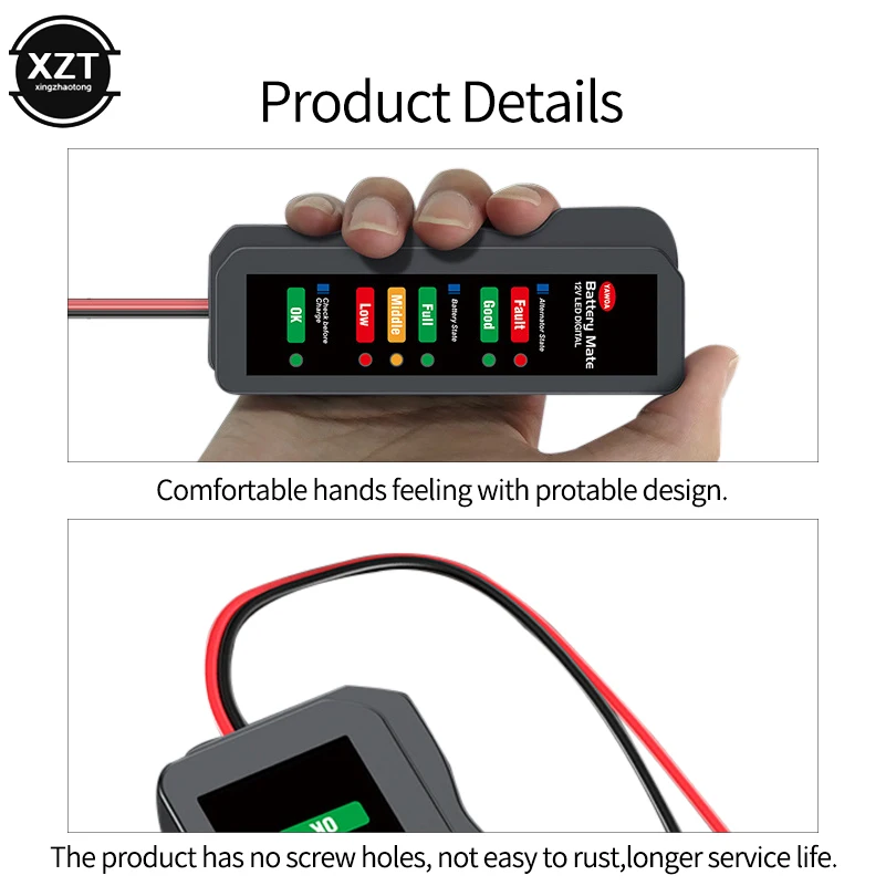 Тестер автомобильного аккумулятора 12 В 6 светодиодов |