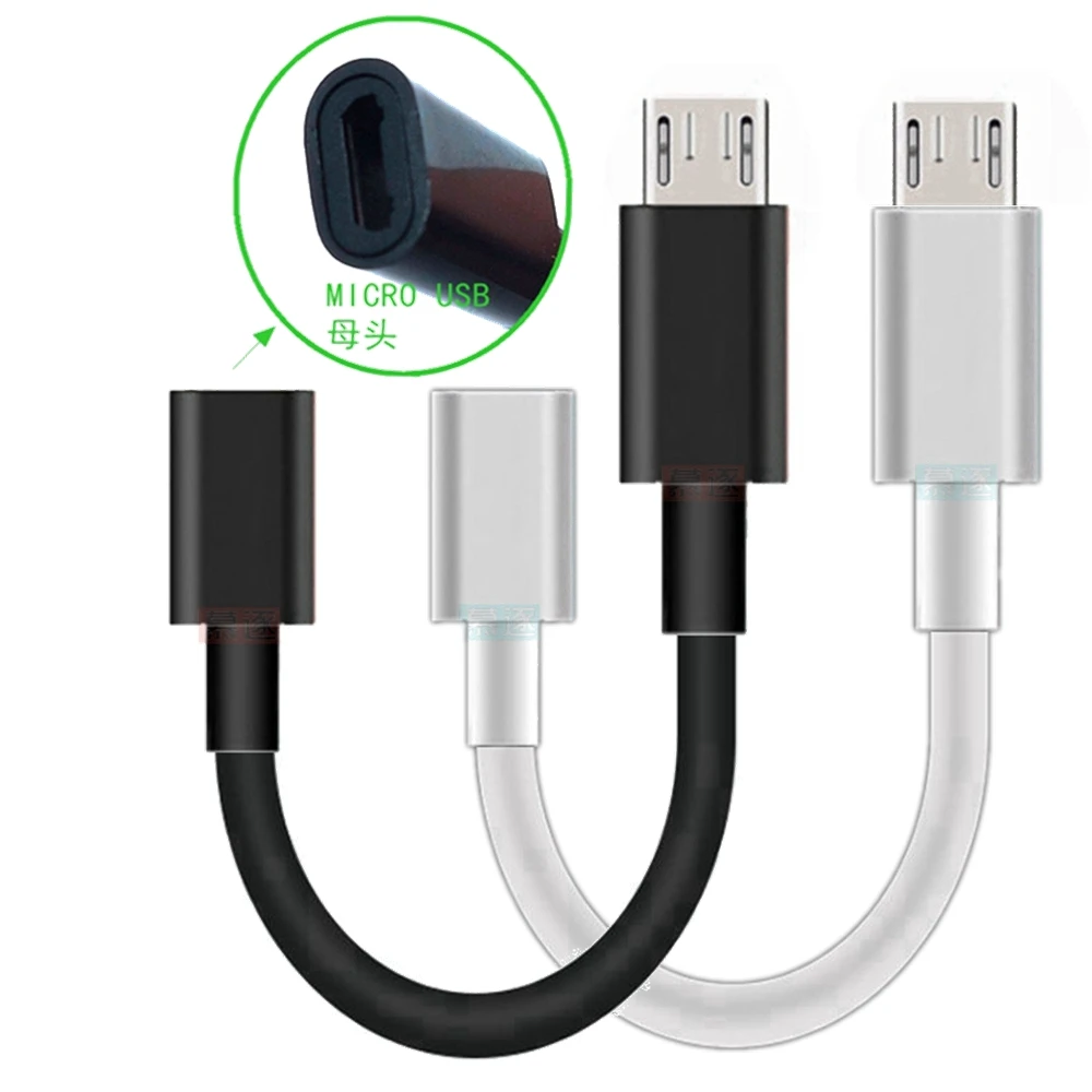 

Short Micro USB Female to Micro USB Male F/M Extension Extender Date Charging Short OTG Cable Black 10CM 20CM 50CM 1m 1.5m 2m