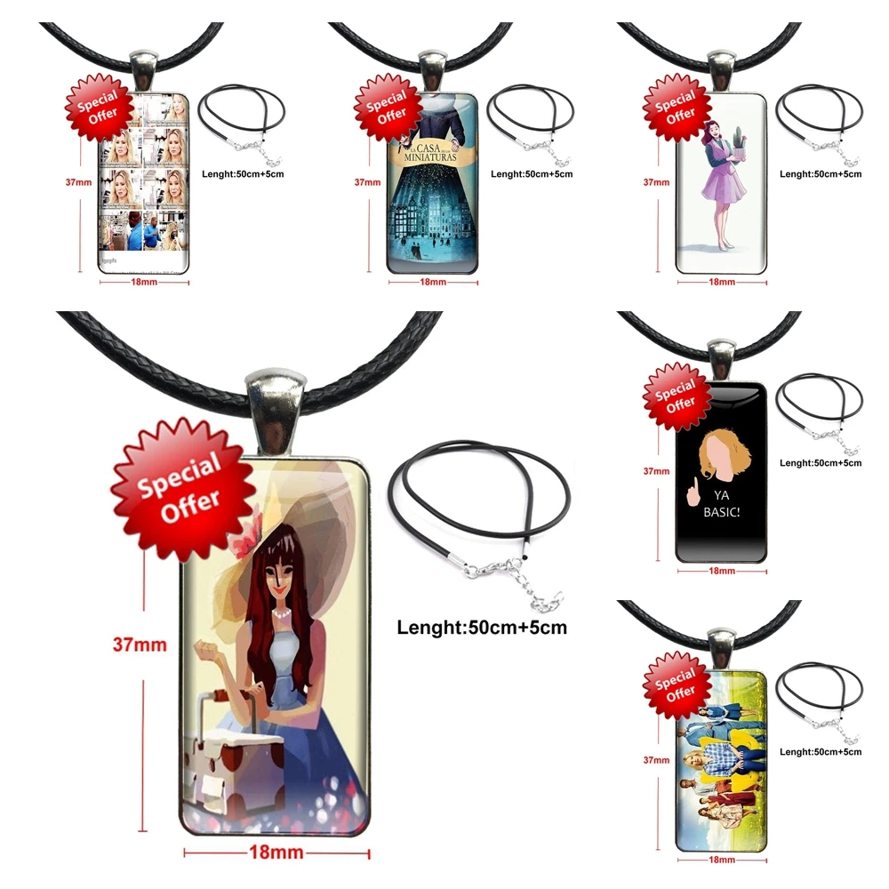 

Модное ожерелье из стекла с кабошоном для женщин, массивное прямоугольное ожерелье с кулоном, ювелирные изделия, хорошее место для женщин и ...