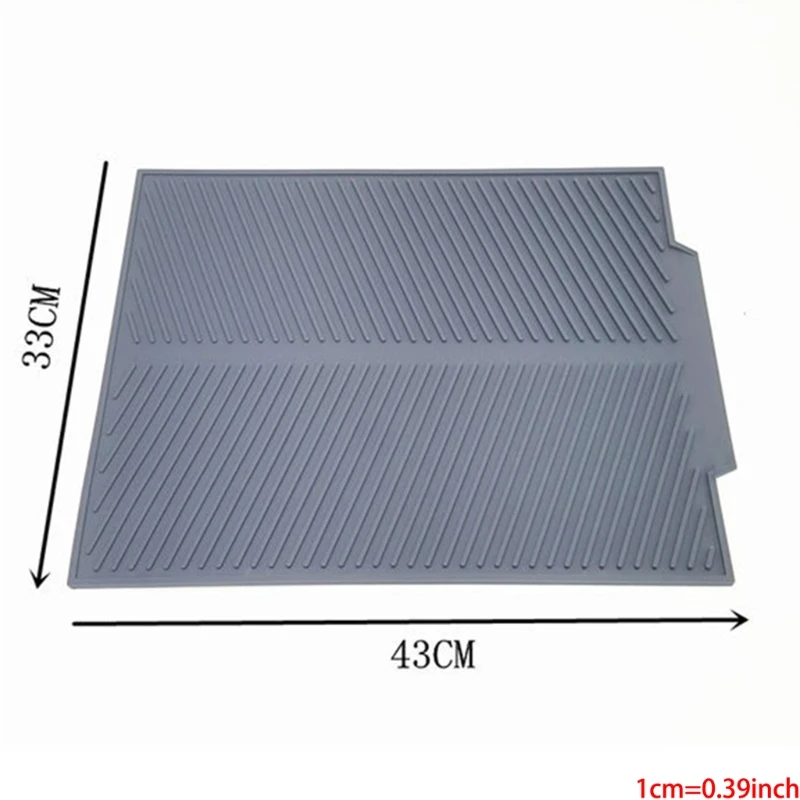 

Silicone Dish Drying Mat Flume Folding Draining Mat,Rectangle Drain Mat Drying Dishes Pad Heat Resistant Non-Slip Tray