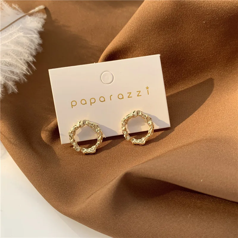 Корейские серьги-гвоздики ins золотистого и серебряного цвета Необычные