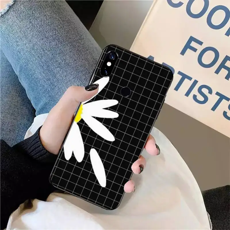 

Phone Case For Xiaomi Redmi 7 8 9t a3 9se k20 mi8 max3 lite 9 note 9s 10 pro Daisy flower creativity grid design