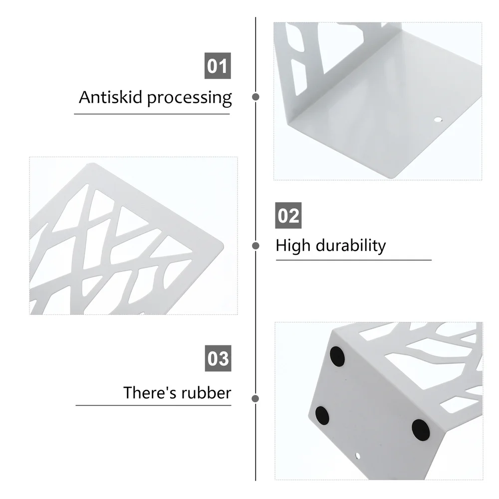 

2pcs Book Ends Hollow Book Stand Creative Metal Book Holder For Heavy Books