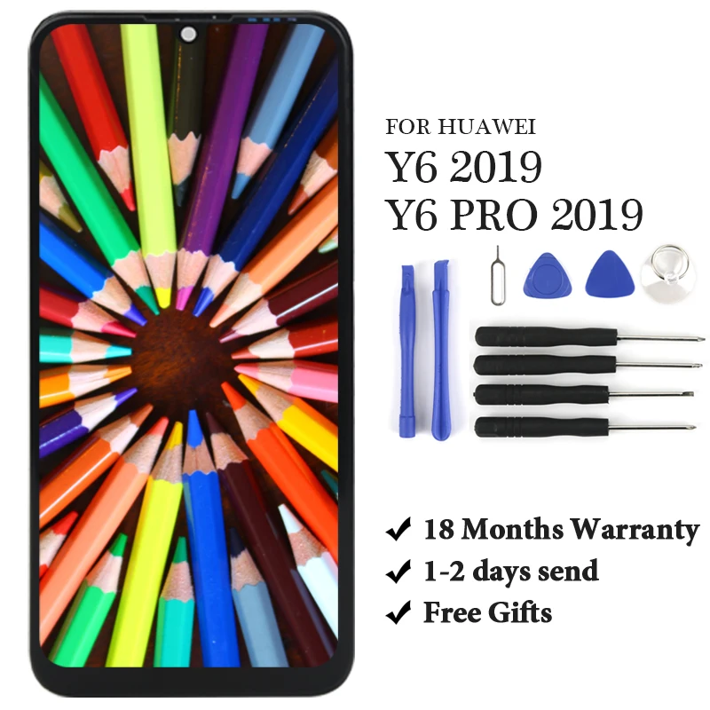 

5,5 'для Y6 2019 ЖК-дисплей в сборе Замена с сенсорным экраном для Y6 Pro 2019 ЖК-экран 1 с инструментами