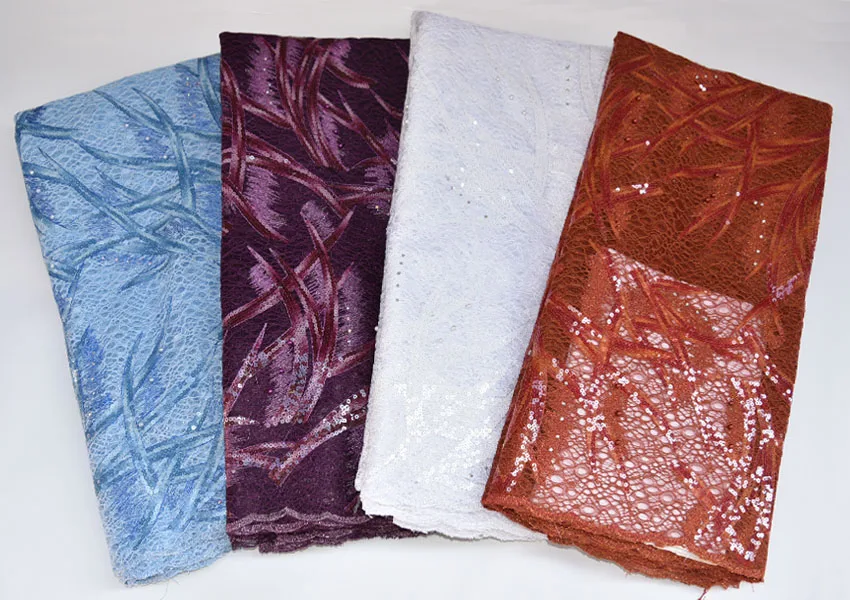 Кружевная ткань с блестками и вышивкой африканская французская органза