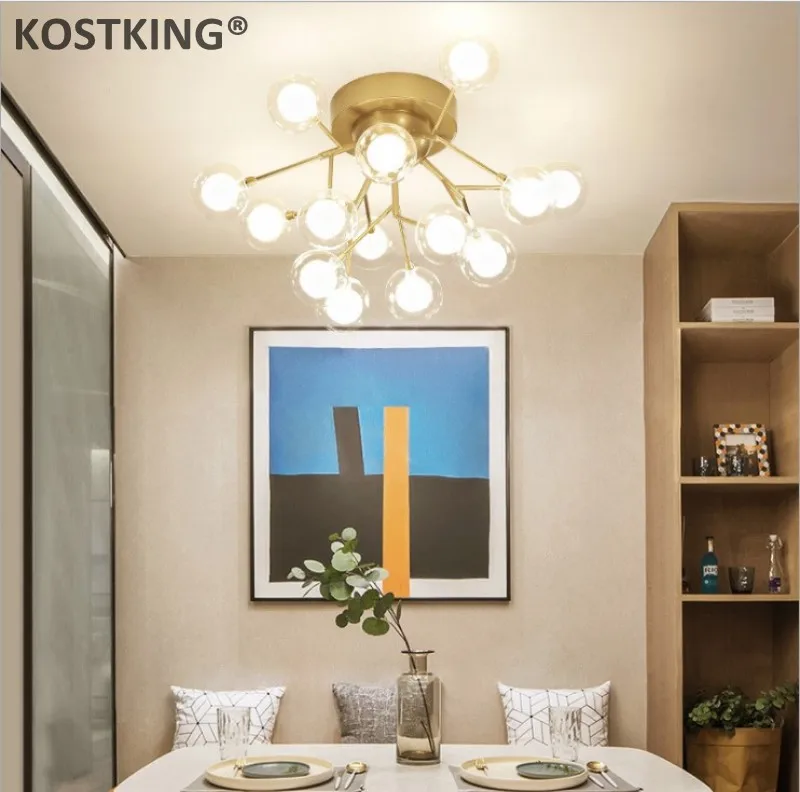 Светодиодная люстра в скандинавском стиле с пузырьками светильник для гостиной