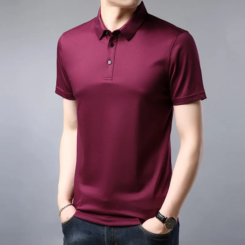 

2021 new Summer men lapel short-sleeved t shirts 2045