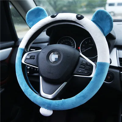 

Новый мультяшный чехол на руль автомобиля, креативный милый чехол на руль автомобиля с искусственным колесом, всесезонный Универсальный