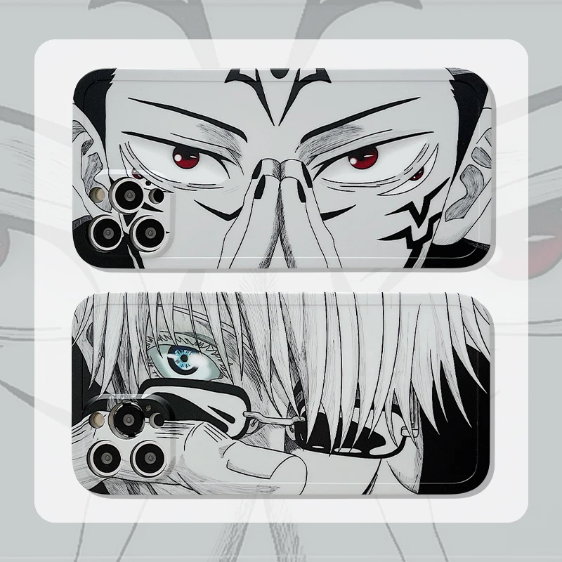 

Agrotera TPU Case Cover Compatible with iPhone 7 8 Plus X XS XR 11 Pro Max SE 2020 12 Jujutsu Kaisen Itadori Yuji Gojo Satoru