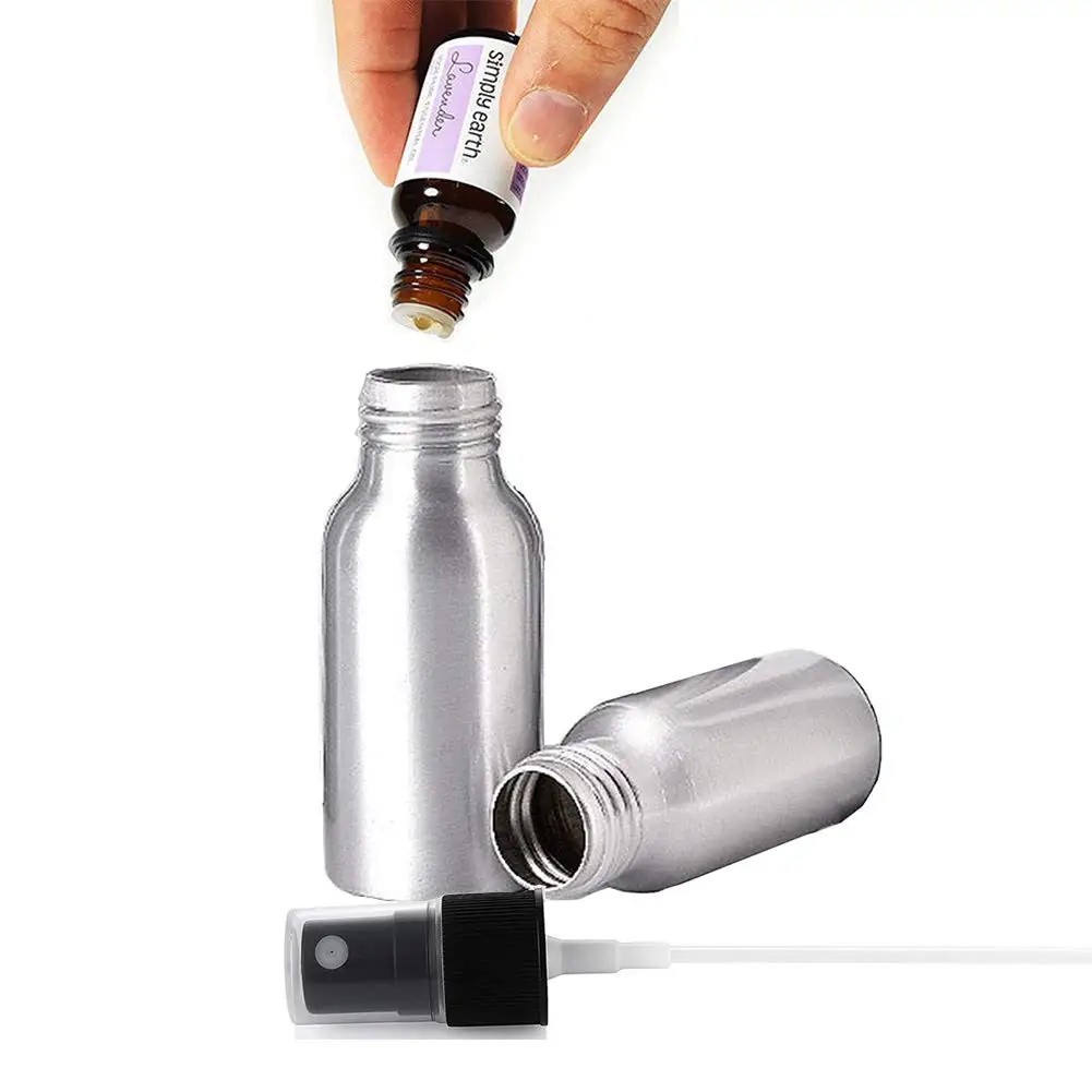 Алюминиевые Серебристые флаконы с распылителем 6 шт. 50 мл 1 7 унции Заправляемый