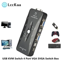 lcckaa usb kvm switch 4 port vga svga switch box usb 2 0 kvm mouse switcher keyboard 19201440 vga splitter box sharing switch