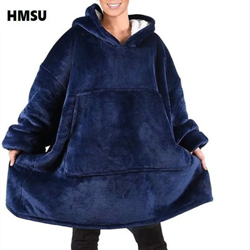 

Blanket with Sleeves Women Oversized Winter Hoodie Fleece Warm Hoodies Sweatshirts Giant TV Blanket Women Hoody Robe Couple Men