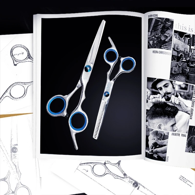 2pcs Professional Hairdressing Kit Scissors Barber Salon Texturing Thinning Hair Cutting Tool | Красота и здоровье