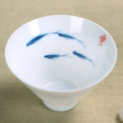 70 мл Jingdezhen ручная роспись с рисунком рыбы чайная чашка искусственная посуда