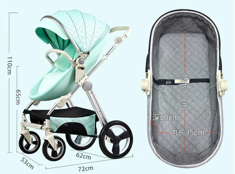 Популярная детская коляска для мам с высоким ландшафтом два способа наклона