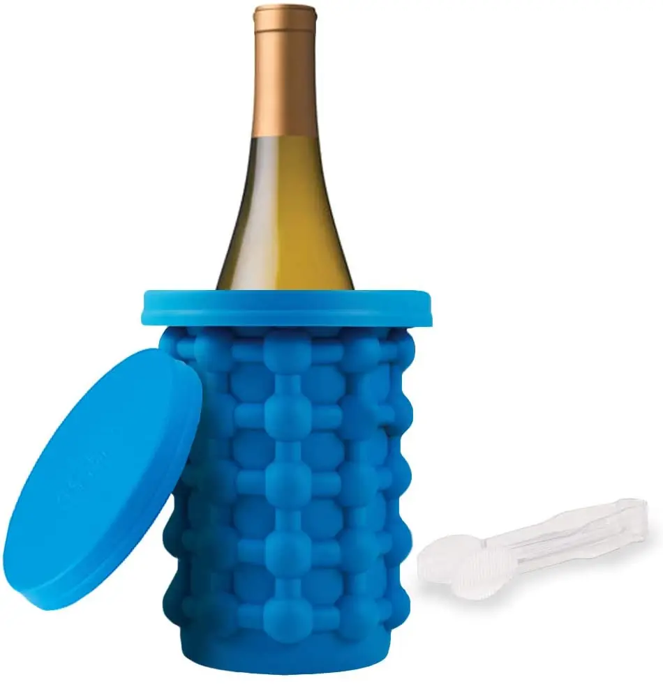 

Portable Silicone Ice Bucket Mold with Lid Space Saving Cube Maker Tools Beer Whiskey Drinks Cooler