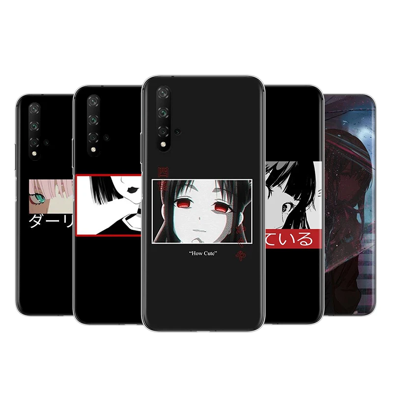 

Japanese Cartoon Girl Silicone Cover For Honor 9 10 X10 9A 9C 9S 9N 10i 10X 9X Lite Pro 5G Transparent Phone Case