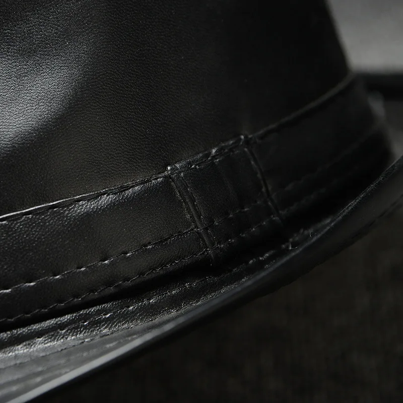 Кепка из ПУ кожи для женщин и мужчин модная пляжная Панама от солнца с широкими