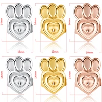 crown stud back earrings support fits for women silver color heart earlobe earrings lift lifter accessories