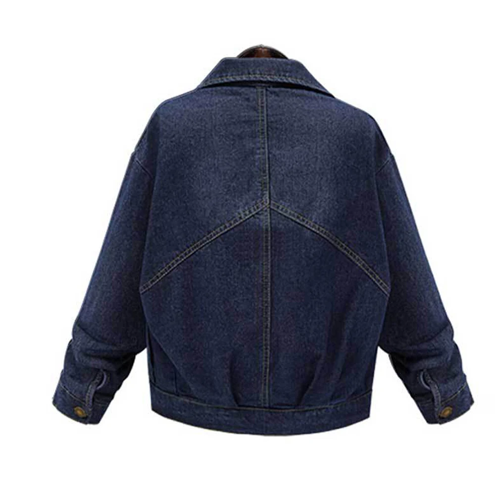 Женское джинсовое пальто с большими карманами свободного покроя|Женские куртки|