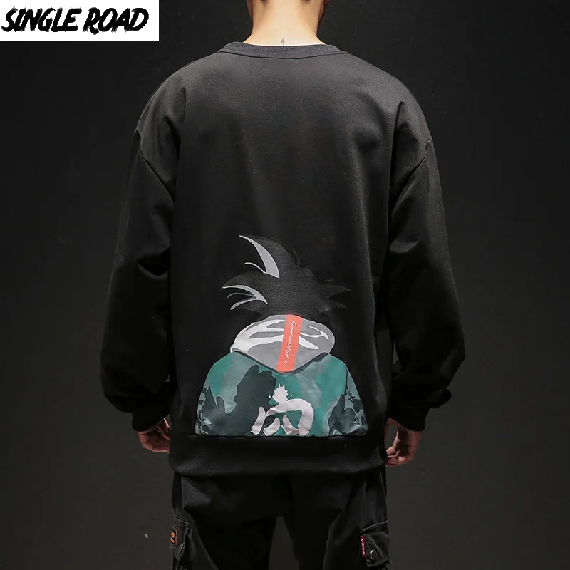 SingleRoad Мужской свитшот с круглым вырезом 2020 большой размер аниме Харадзюку