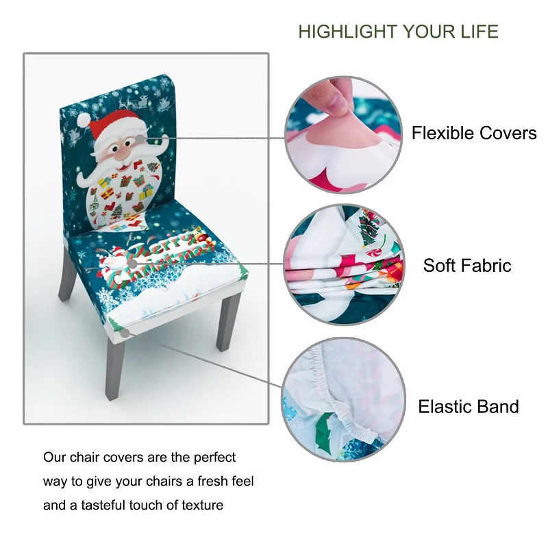 Рождественская скатерть универсальный чехол для стула набор из полиэстера с