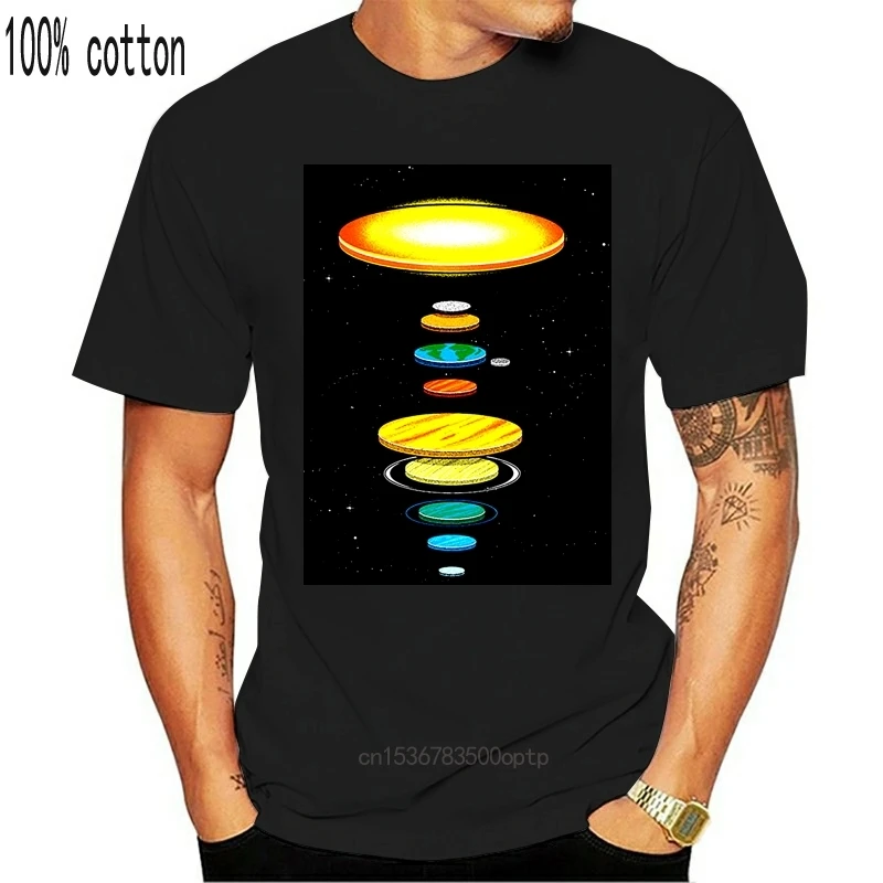 

Новая футболка Flat Earth, мужские комедийные Футболки The Flat Solar System, оптовая продажа футболок