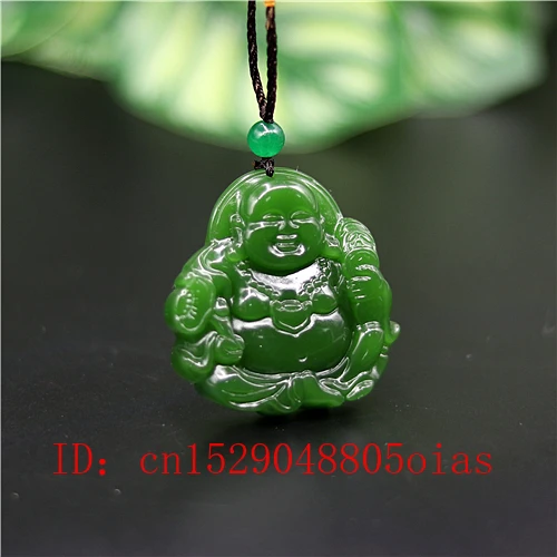 Натуральный зеленый китайский нефрит подвеска Maitreya ожерелье Шарм Jadeite ювелирные