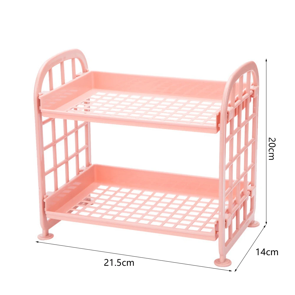 

Double Layer Foldable Dormitory Storage Desktop Folding Storage Rack Artifact Free Installation Desk Girl Sundries Rack