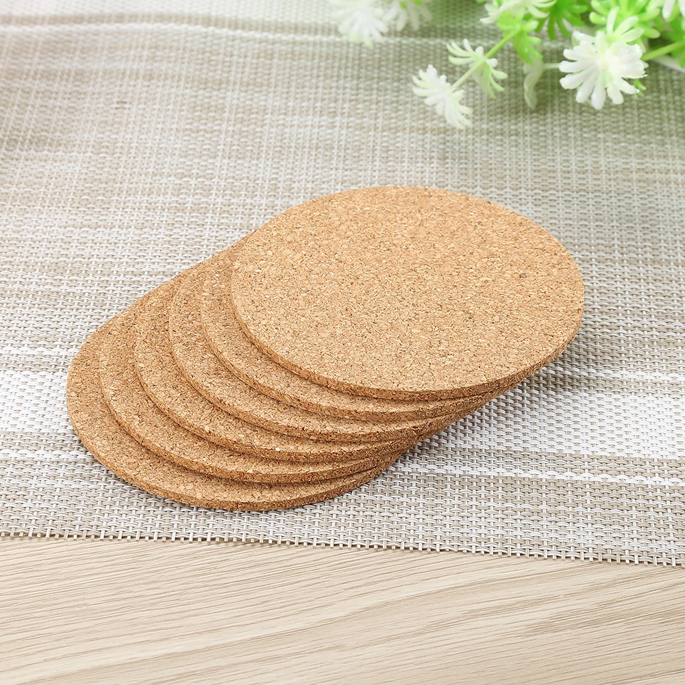 6 шт./лот, подставка из натуральной пробки, термостойкая чашка, коврик для кружки, кофе, чая, горячая подставка для напитков, для обеденного стола, украшение кухни