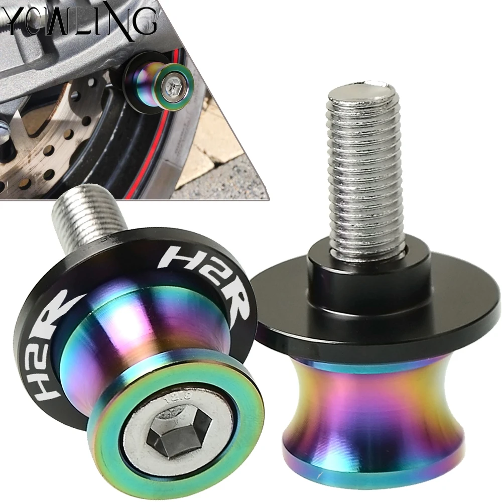 

10mm Swingarm Stand Screws CNC Motorcycle Swing Arm Spools Sliders bobbins FOR Kawasaki H2 / H2R 2015 2016 2017 2018