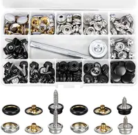 150PCS Canvas Snap Kit, Stainless Steel Marine Grade Canvas and Upholstery Boat Cover Snap Button Fastener Kit with 2Pcs Tool