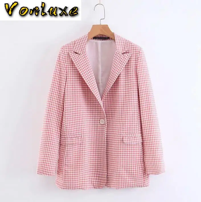 Новое поступление 2020 Женский блейзер на осень и зиму дизайнерский клетчатый