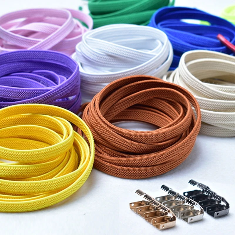 1 Pair No Tie Shoe laces Elastic Shoelaces Outdoor Leisure Sneakers Quick Safety Flat Shoe lace Kids And Adult Unisex Lazy laces