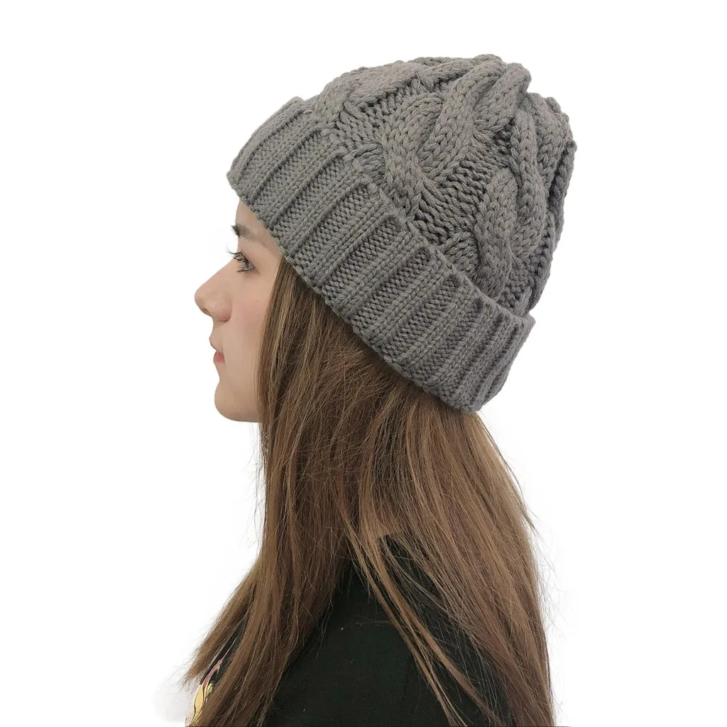 Популярная вязаная мешковатая Шапка-бини большого размера для мужчин и женщин