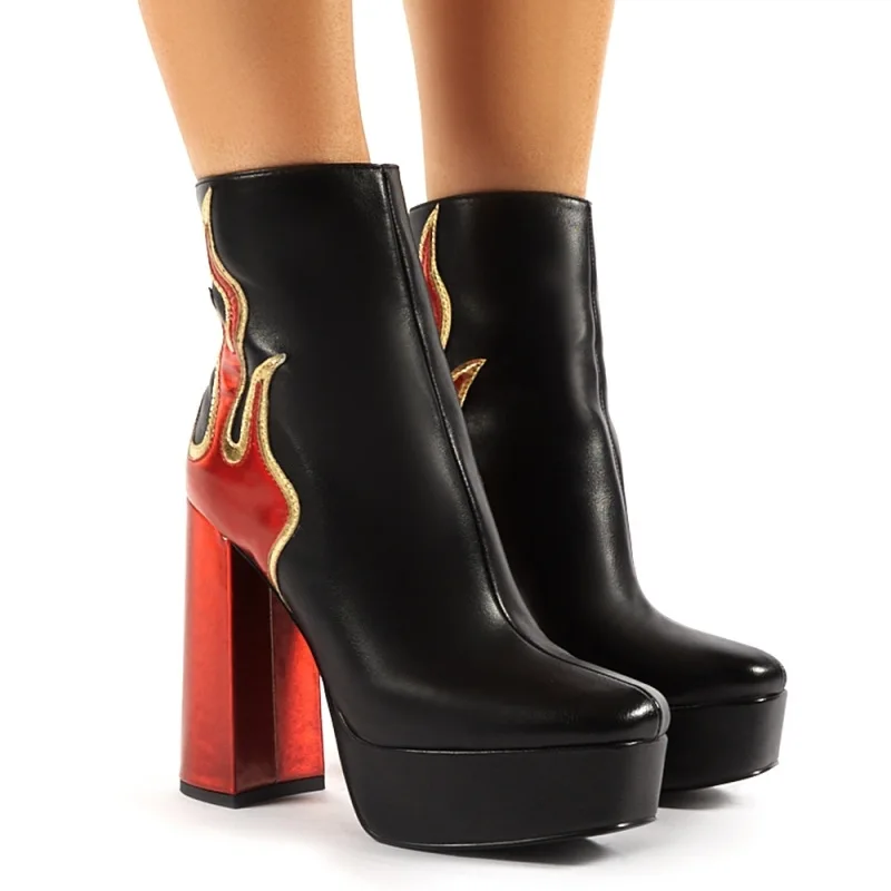 

New women's boots red sexy waterproof platform super high heel boots