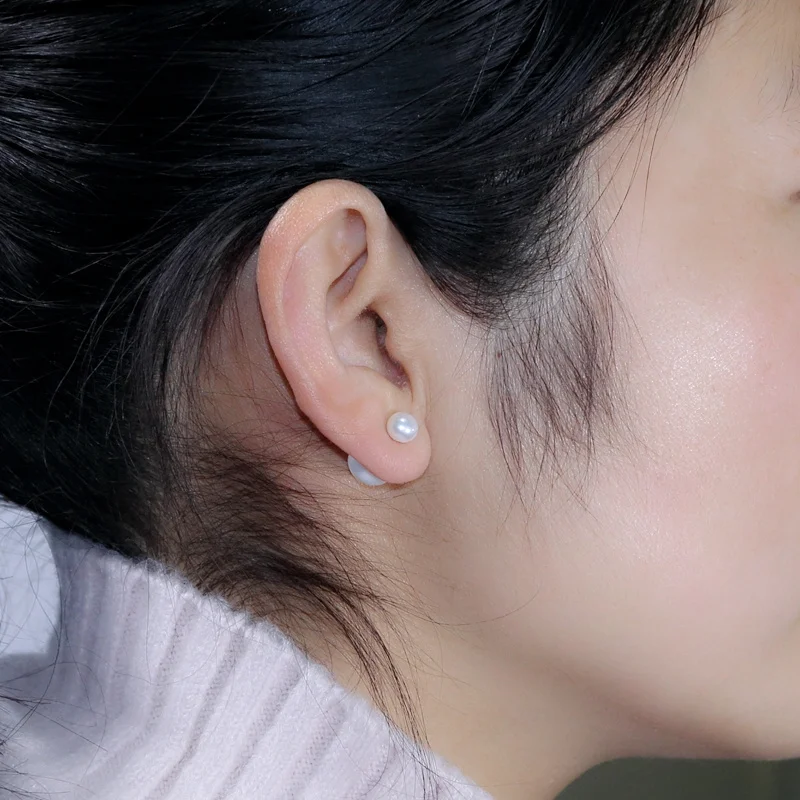 Маленькие серьги из стерлингового серебра S925 пробы с натуральным жемчугом 11 мм