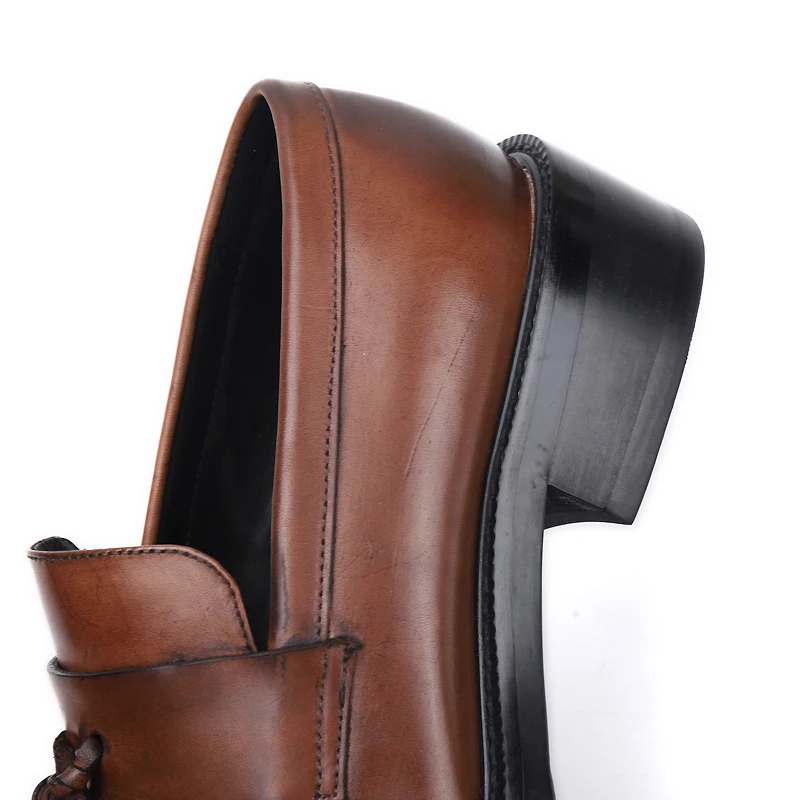 Мужские летние туфли в стиле ретро кожаные ручной работы британском лоферы для