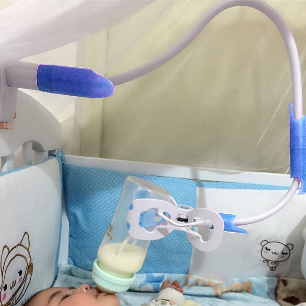 Гибкая самовосfeeding вающаяся подставка для бутылочек для кормящих детей с креплением-зажимом, подставка для детских бутылочек, устойчивая к выскальзыванию подставка для напитков и воды