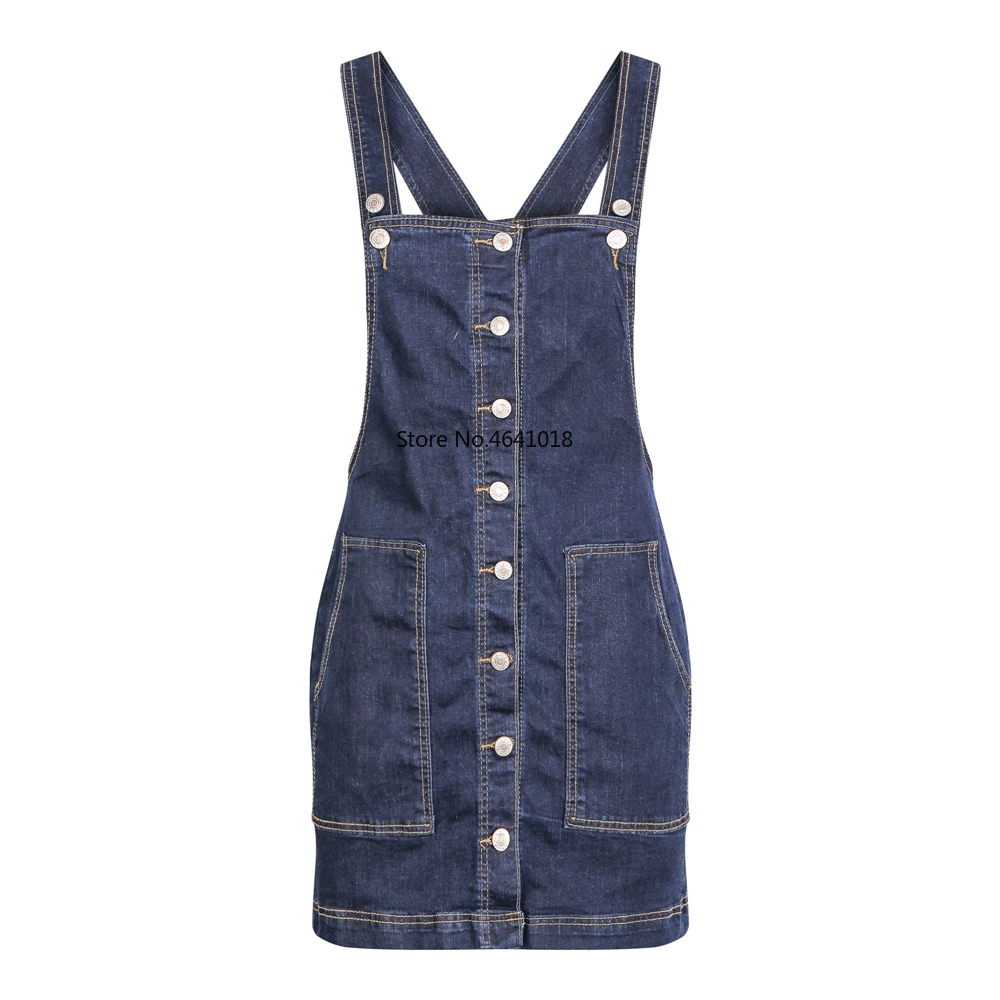 Женский летний Модный комбинезон мини джинсовое платье без рукавов с винтажным