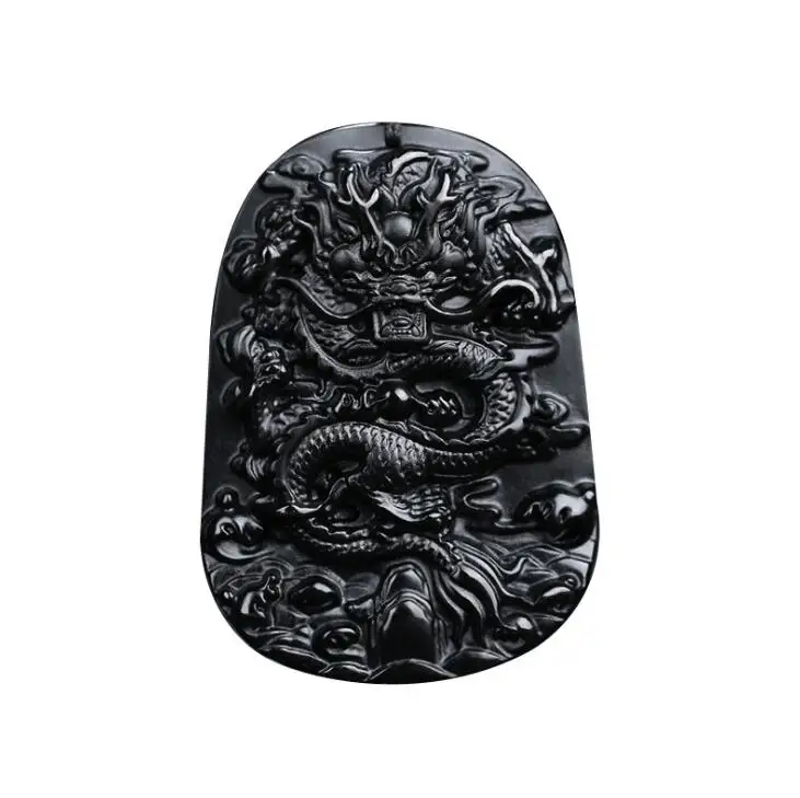 

Горячее предложение! Распродажа! Дропшиппинг натуральный Дракон из обсидиана кулон ожерелье для мужчин и женщин кристалл обсидиан талисма...