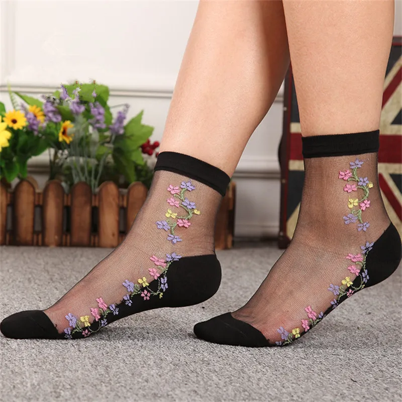 Носки женские тонкие прозрачные стрейчевые из прозрачного шелка 1 пара летние |