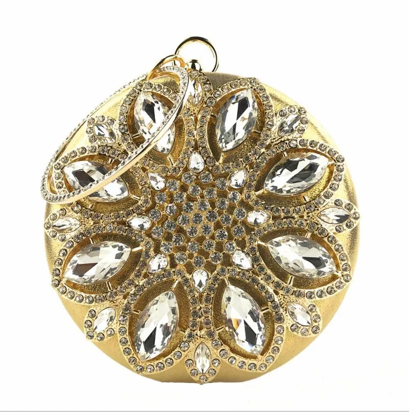 2020 diamond круглые вечерние сумки bling платье с подсолнухами и для свадебного ужина