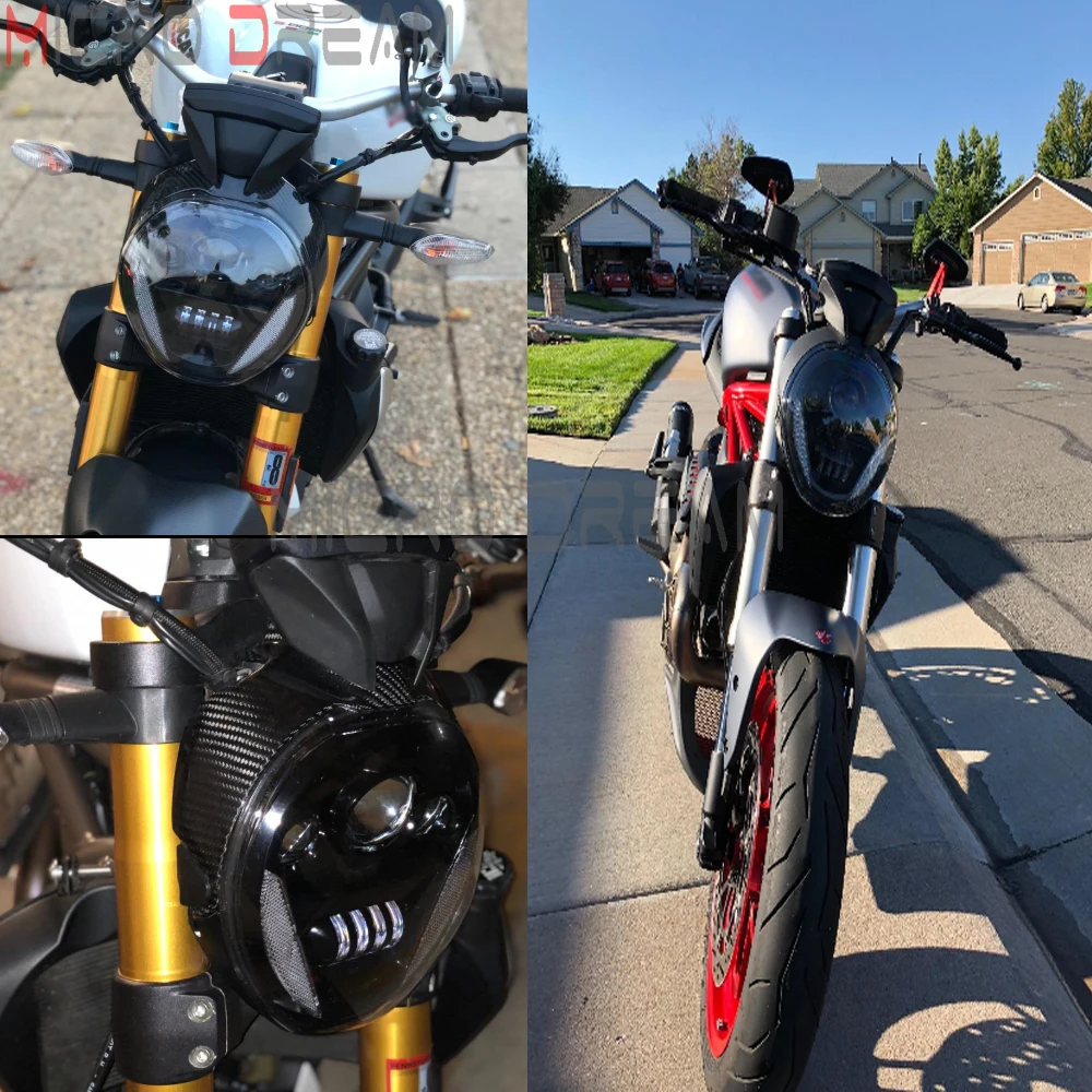 

Комплект для сборки фар, светодиодный ДХО, дальний и ближний свет с сигнальной лампой для Ducati Monster 821, 1200, 1200R, 1200S, 2014-2017