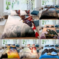 3d bald eagle bedding set sea of clouds blue sky duvet cover with pillowcase american flag quilt covers single double king size