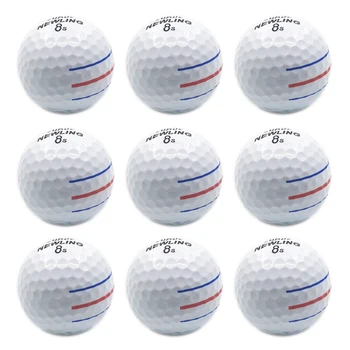12 Pcs Golf Balls 3 Color Lines Aim Super Long Distance 3-Piece/Layer Ball For Professional Competition Game Brand New