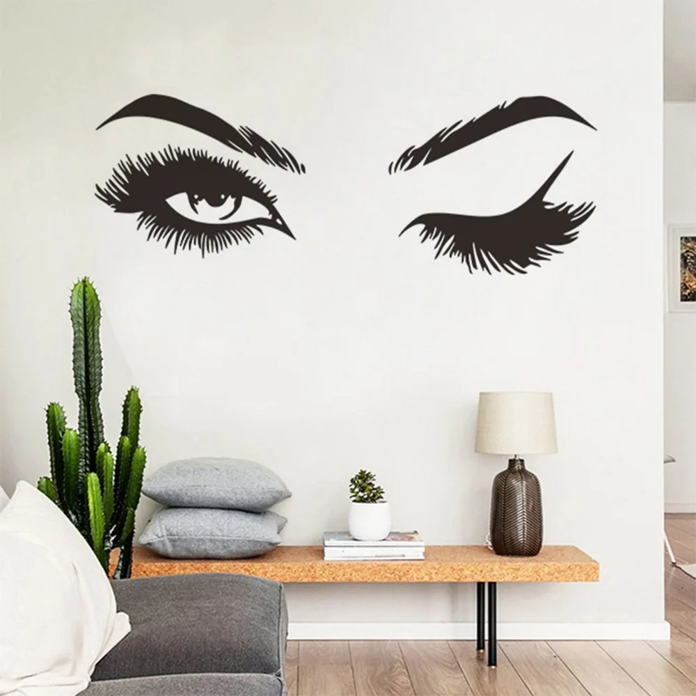 

Eye Wink Mural Wall Stickers DIY Art Decal Eyelashes Sticker Wall Paper Interior Design Fashion Home Decorations for Living Room